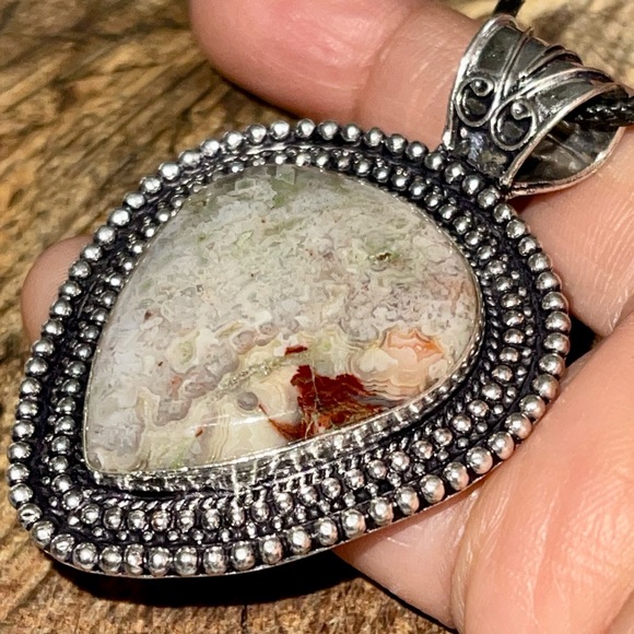 Crazy Lace Agate Pendant 2 1/4” - Picture 4 of 15
